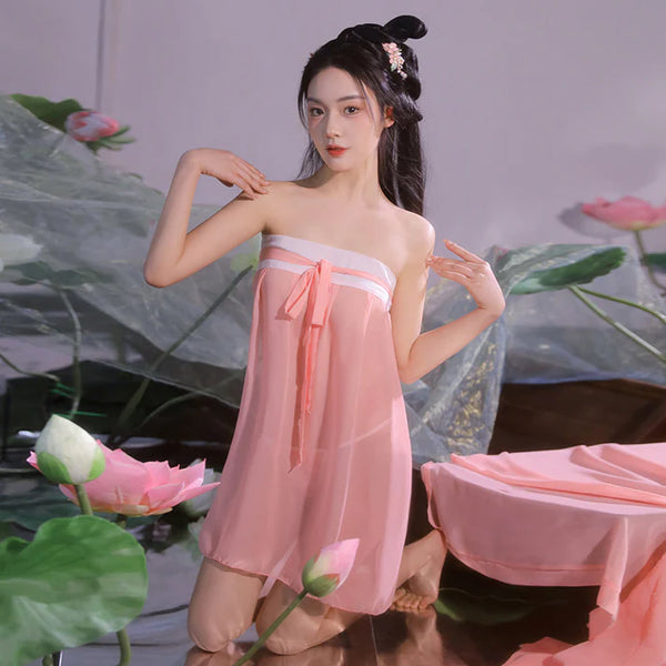 Jiangnan Muse – Elegant Floral Hanfu Uniform with Adjustable Styling