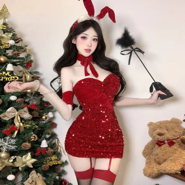 Bunny Girl Cosplay New Year Bodycon Lingerie Set