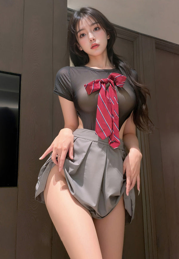 Midnight School Belle Sheer Pleated Set