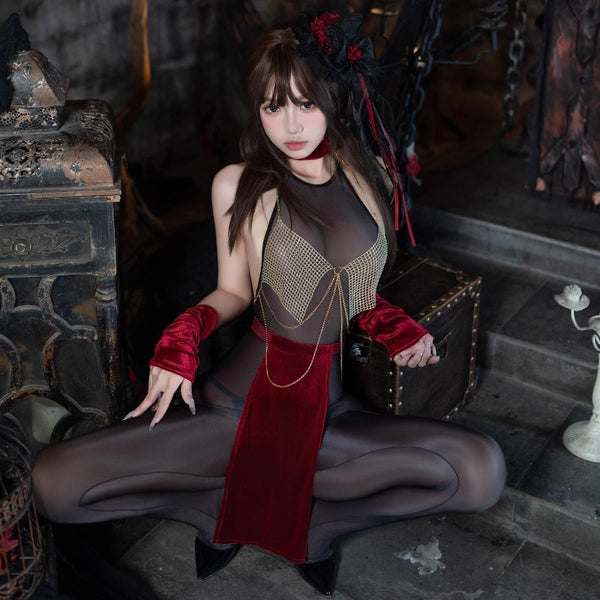 Velvet Crown Masquerade Costume Set